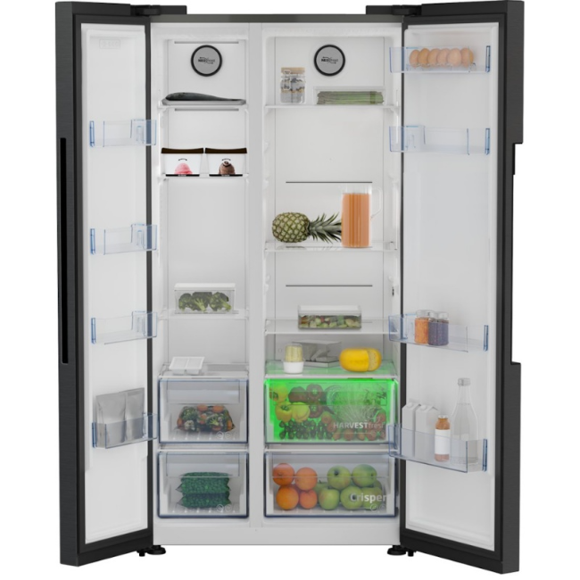 Beko American Style Fridge Freezer SbS - Black Steel | ASL1442VPZ - Image 3