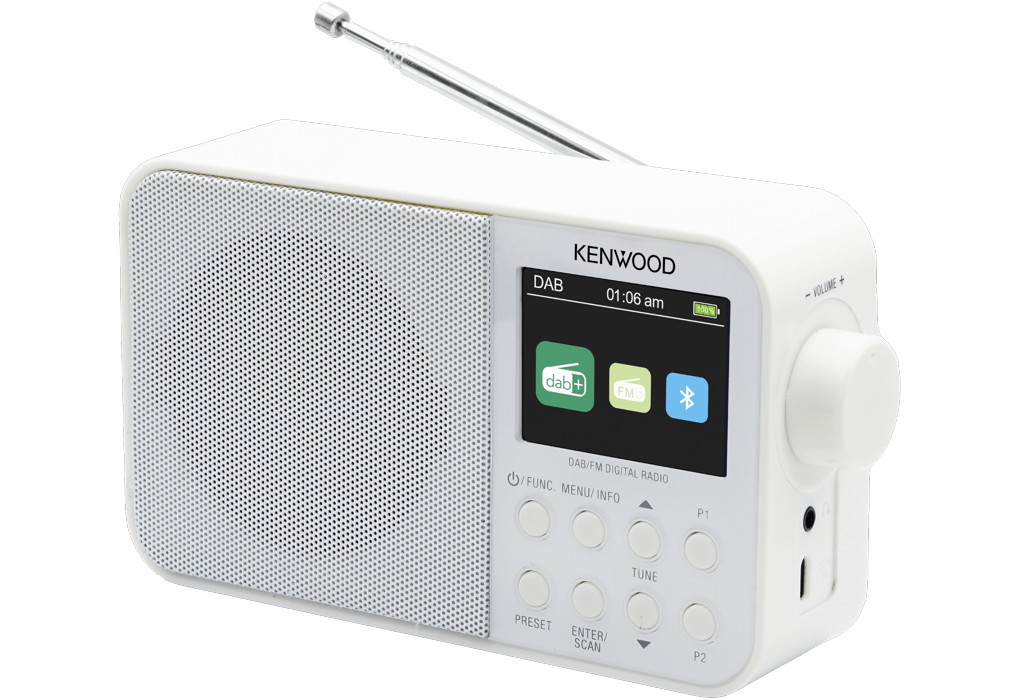 Kenwood Portable Dab+ Radio - White | CR-M30DAB-W - Image 4