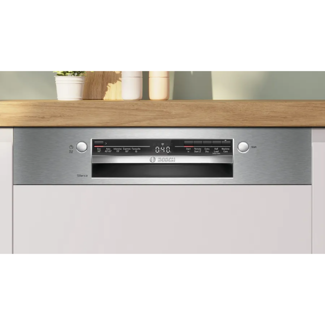 Bosch Series 2 Semi-Integrated Dishwasher - White/Brushed Steel | SMI2HTS02G - Image 4