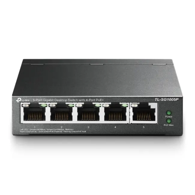 Tp Link 5-Port Gigabit Desktop PoE Switch with 4-Port PoE+ | SG1005P