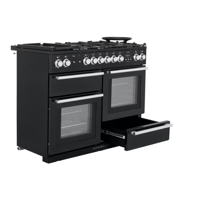 Rangemaster Nexus 110cm Dual Fuel Range Cooker - Slate & Chrome | NEX110DFFSL/C - Image 3