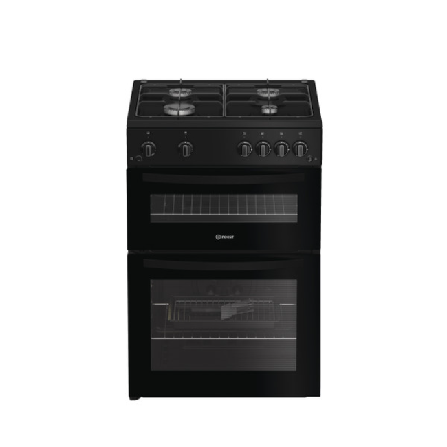 Indesit Gas Freestanding Double Cooker - Black | IDG6GB