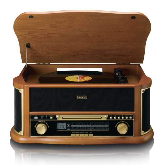 Classic Phono Retro Turntable - 8 In1 - Wood | TCD-2551WD - Image 5