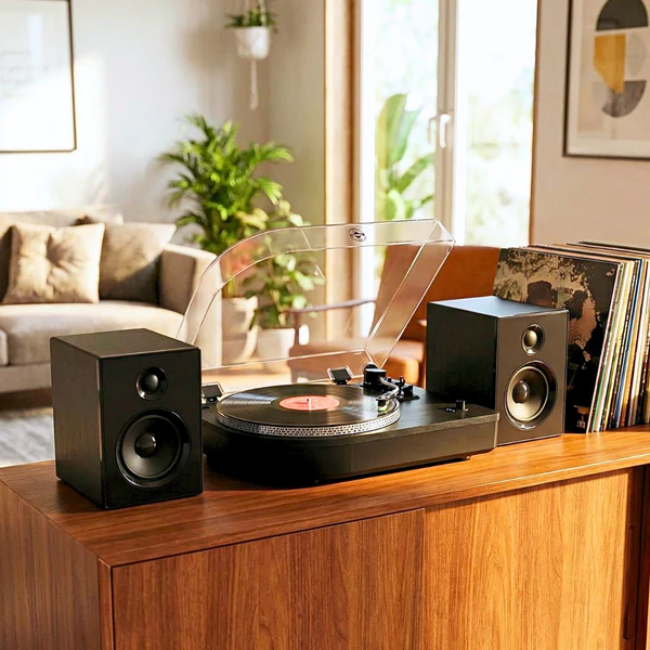 Steepletone Camden Luxury Record Player with Bluetooth - Black | CAMDEN2XPBLK - Image 5