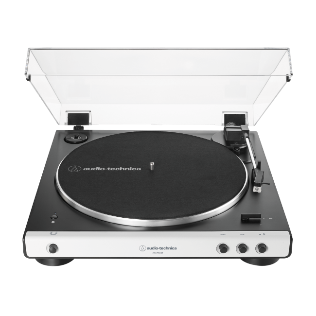 Audio Technica Fully Automatic Wireless Belt-Drive Turntable - Black & White | LP60XWHBT