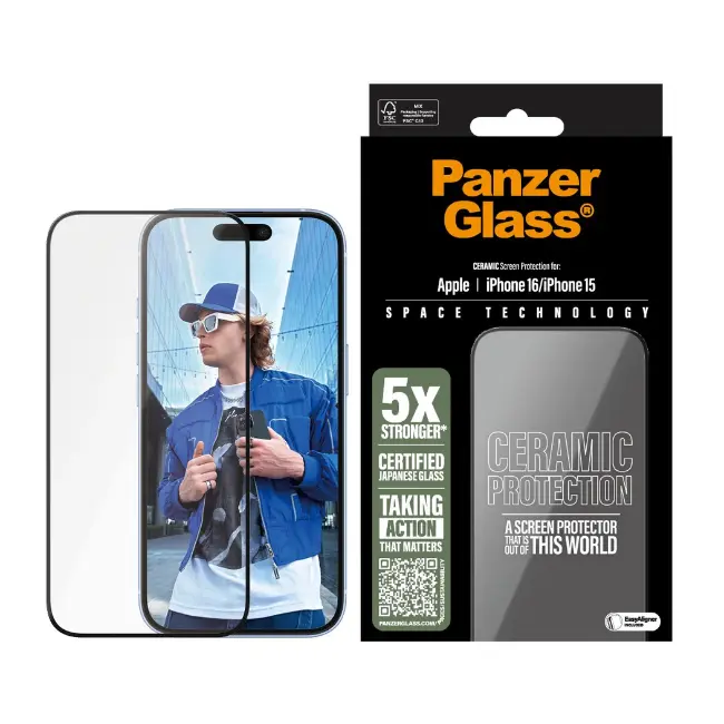 Panzer Ceramic Screen Protector for iPhone 16 & 15 | 2853