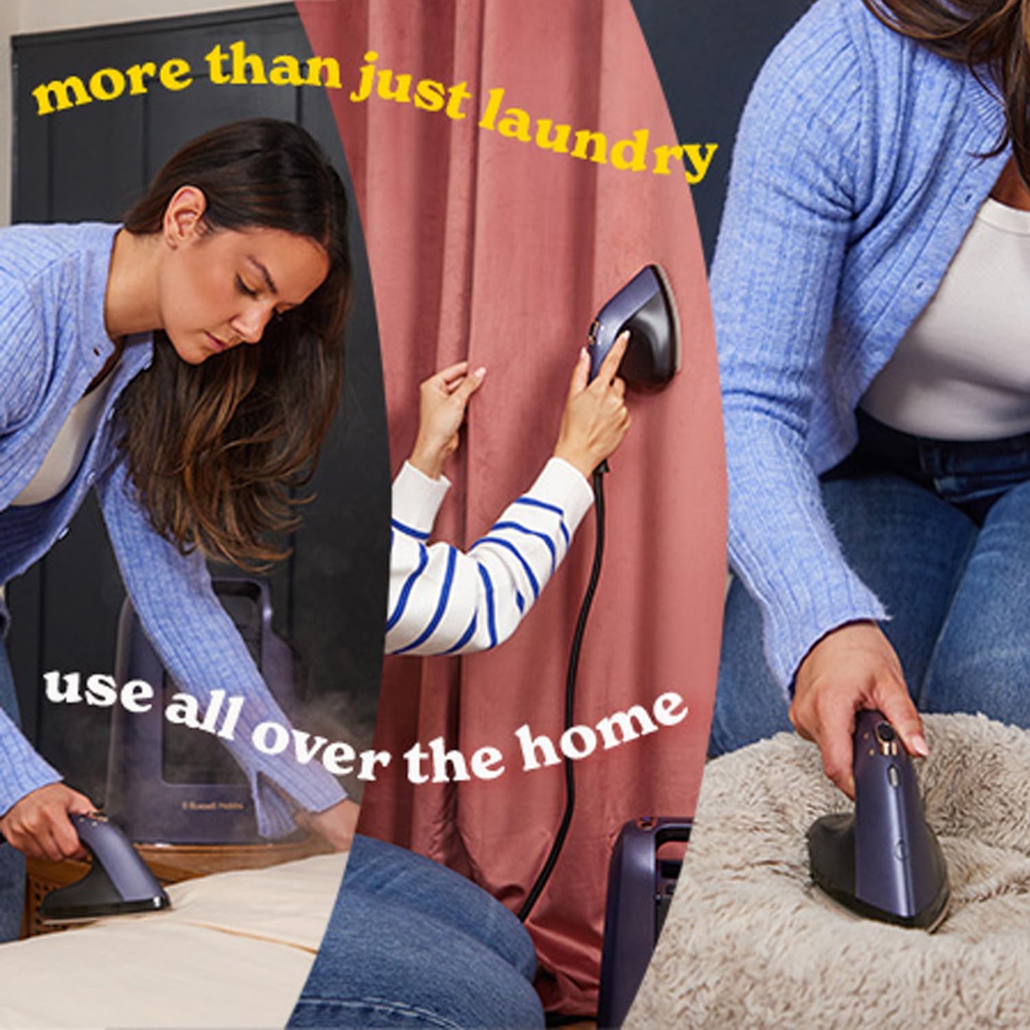 Russell Hobbs Genie Maestro Hand Held Steamer | 2-in-1 | Blue | 27600 - Image 3