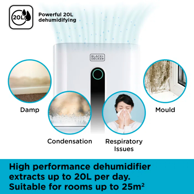 Black & Decker 20L Dehumidifier | BXEH6004GB - Image 3