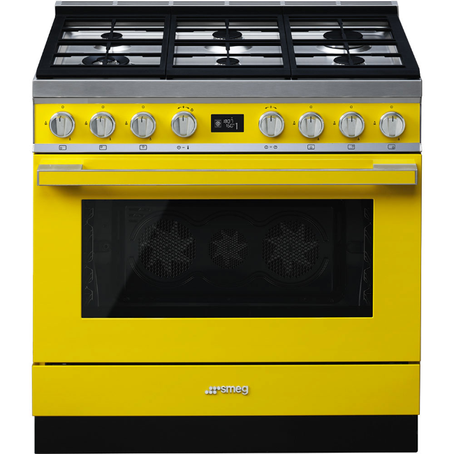 Smeg 90cm Range Cooker Duel Fuel - Yellow | CPF9GPYW