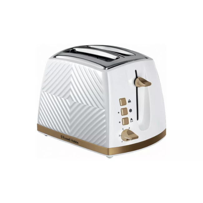Russell Hobbs Groove 2 Slice Toaster - White | 26391 Russell Hobbs Groove 2 Slice Toaster - White | 26391