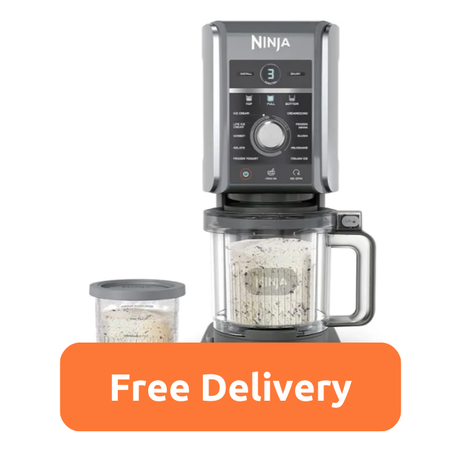 Ninja CREAMi Deluxe 10-in-1 Ice Cream and Frozen Drink Maker - Grey | NC501UK