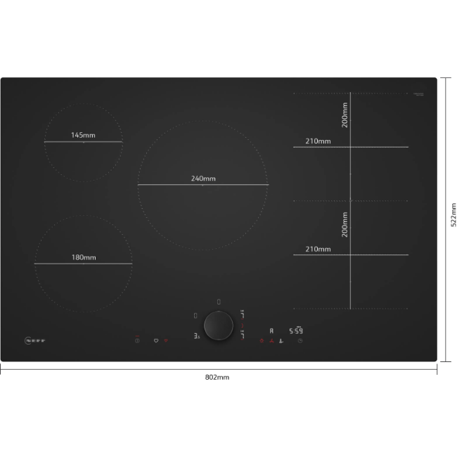 Neff N90 Induction Hob 80cm - Matt black | T68NUV4A0 - Image 16