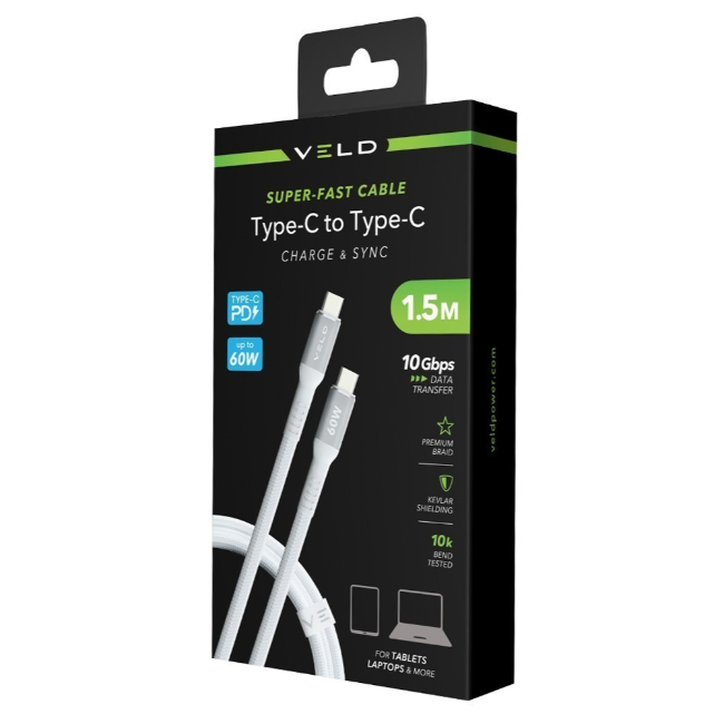 VELD Super Fast Charging Cable 60W USB-C to USB-C | VCC601 - Image 3