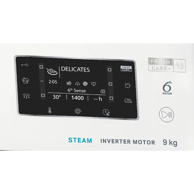 Whirlpool 6TH SENSE Washing Machine 9kg 1400sp - White |  FFD9489BSVUK - Image 7 Whirlpool 6TH SENSE Washing Machine 9kg 1400sp - White |  FFD9489BSVUK - Image 7