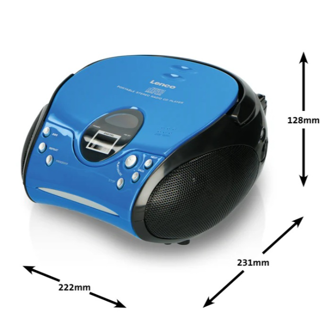 Lenco SCD-24 FM Radio With CD Player | Blue & Black | SCD-24-BLUE - Image 7