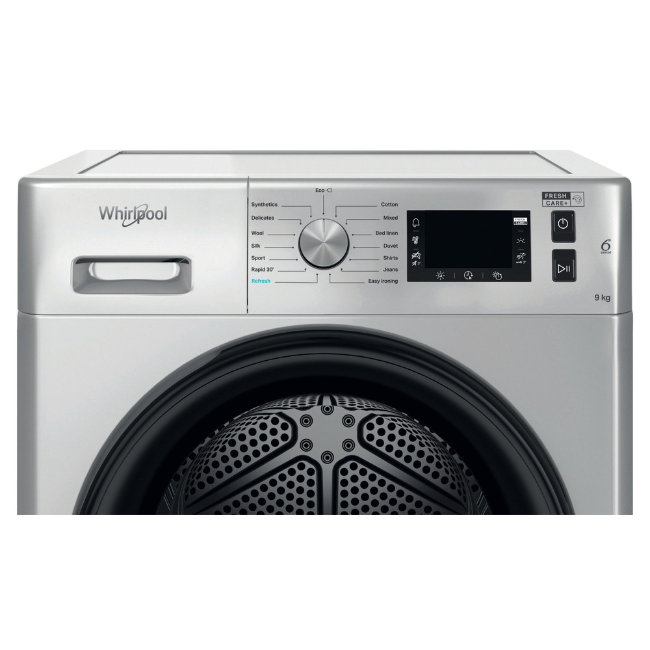 Whirlpool Heatpump Dryer 9kg  - Silver | FFTM229X2SKUK - Image 4 Whirlpool Heatpump Dryer 9kg  - Silver | FFTM229X2SKUK - Image 4