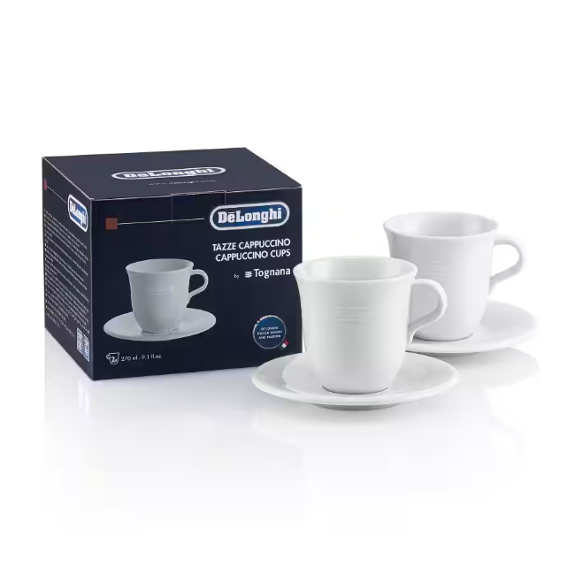 Delonghi Porcelain Cappuccino Cups X2 | DLSC309 Delonghi Porcelain Cappuccino Cups X2 | DLSC309