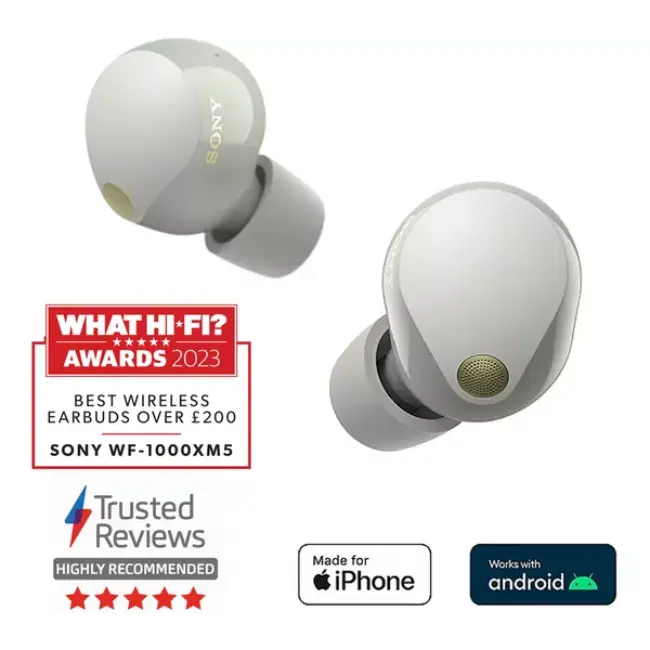 Sony Wireless Noise Cancelling Earbuds | Silver | WF1000XM5SCE7 - Image 3