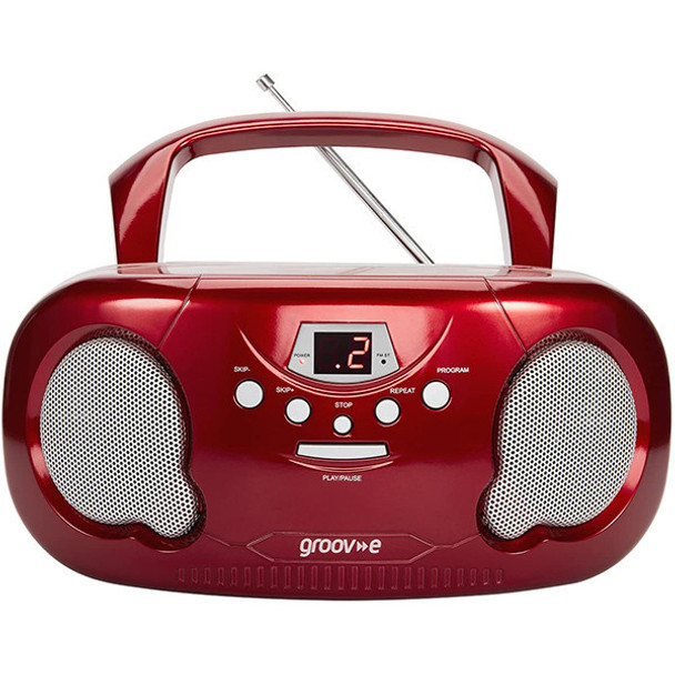 Groove Portable CD Player & Radio - Red | GVPS733/RD Groove Portable CD Player & Radio - Red | GVPS733/RD
