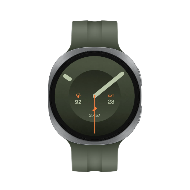 Samsung Watch 9 44mm Bluetooth - Silver with Green Strap | SM-L350NZSAEUB - Image 1