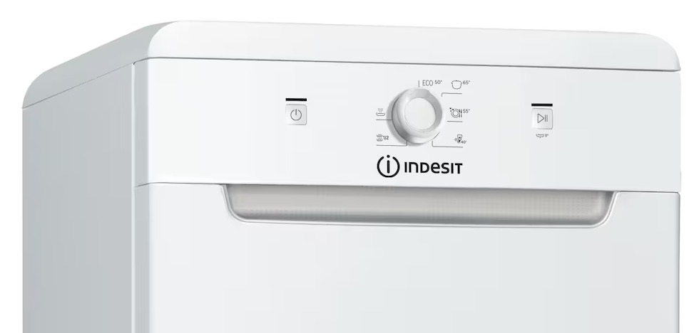 Indesit 45cm Slimline Dishwasher - White | DF9E1B10UK - Image 2 Indesit 45cm Slimline Dishwasher - White | DF9E1B10UK - Image 2