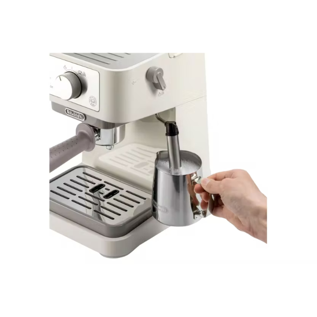 DeLonghi Stilosa Manual Espresso Coffee Machine in Cream | EC260.CR - Image 4