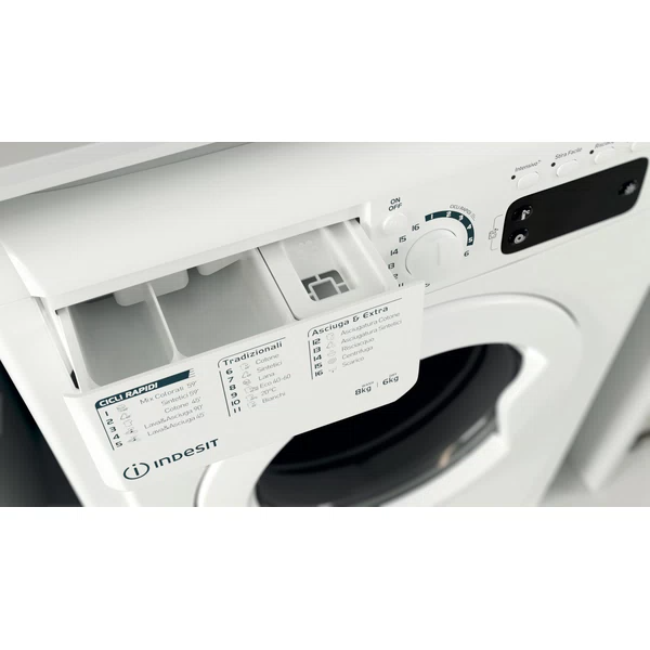 Indesit Washer Dryer 8kg/6kg 1400sp - White | EWDE861483W - Image 2