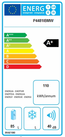PowerPoint 48cm Under Counter Fridge with Ice Box White | P4481IBM - Image 2