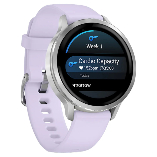 Garmin Venu 4 Smart Watch (41mm)  - Silver with Periwinkle Silicone Band | 010-03013-01 - Image 2