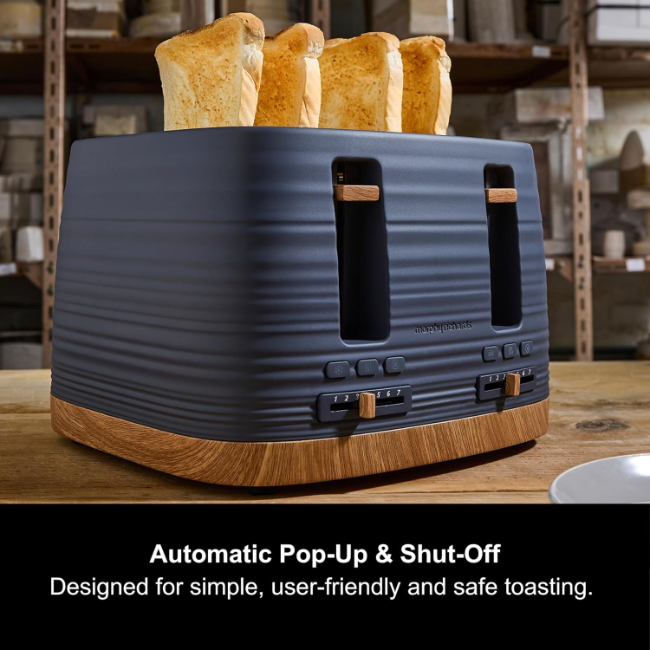 Morphy Richards Clay 4 Slice Toaster | Grey | 243101 - Image 5