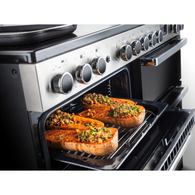 Rangemaster Edge Dual Fuel Range Cooker - Black and Chrome | EDDLO110DFGBLKCM1 - Image 7