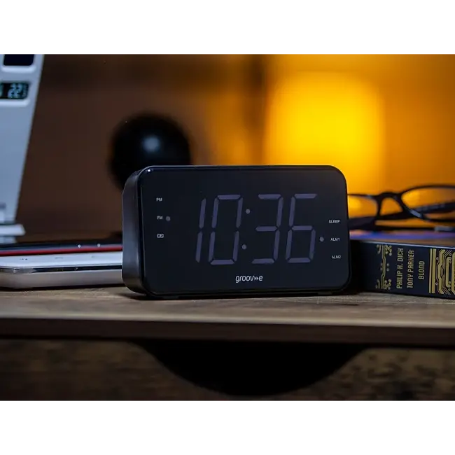 Groove Rechargeable Alarm Clock Radio | Black | GVCR02BK - Image 4