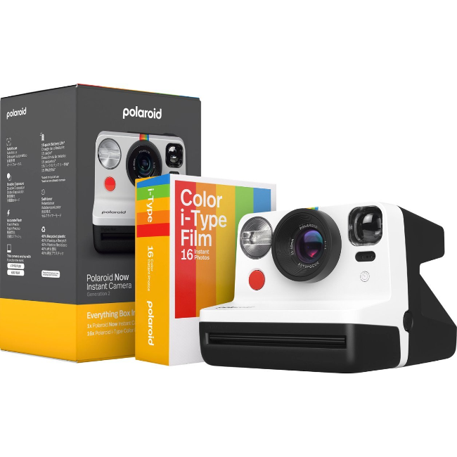 Polaroid NOW Instant Camera Gen2 Everything Now Box - Black & White | 6247 Polaroid NOW Instant Camera Gen2 Everything Now Box - Black & White | 6247
