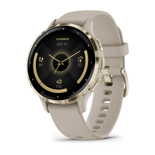 Garmin Venu 3s Smartwatch - Soft Gold and French Grey | 010-02785-02