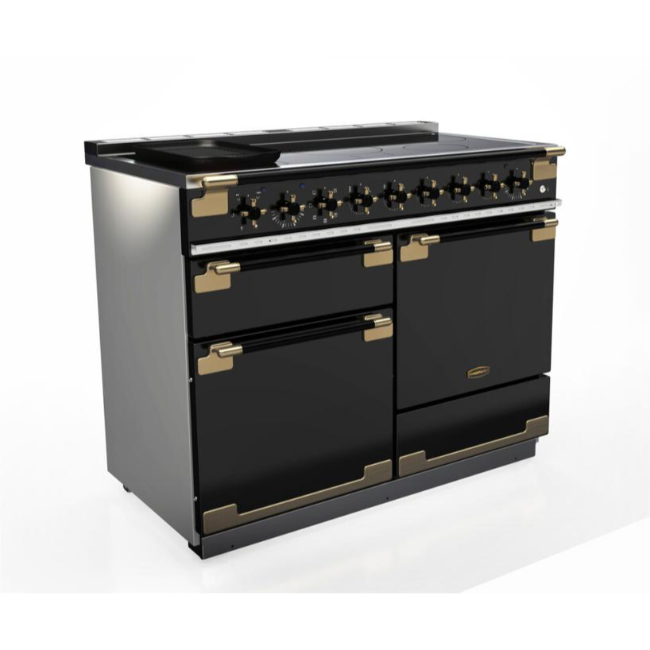 Rangemaster Elise Luxe 110 Induction Range Cooker - Black and Brass | ELS110DFFGB-BE - Image 2
