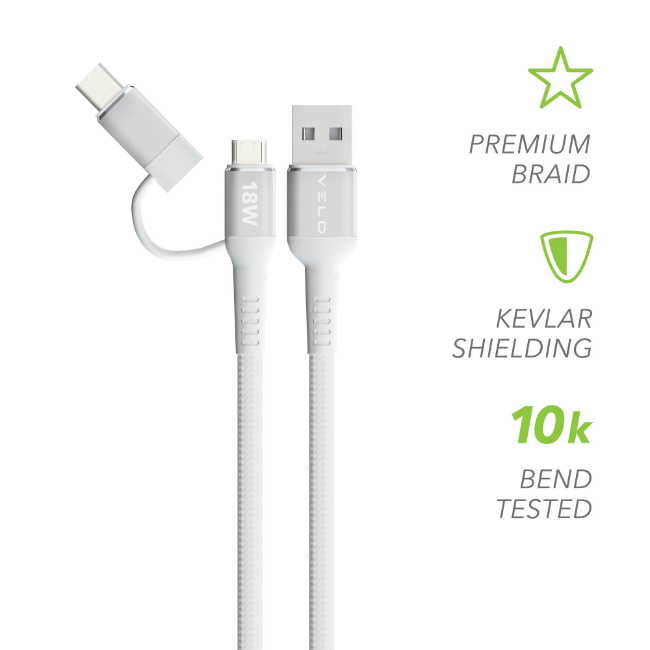 VELD Super Fast Charging Cable 18W USB-C to Micro USB | VUCM1 - Image 5