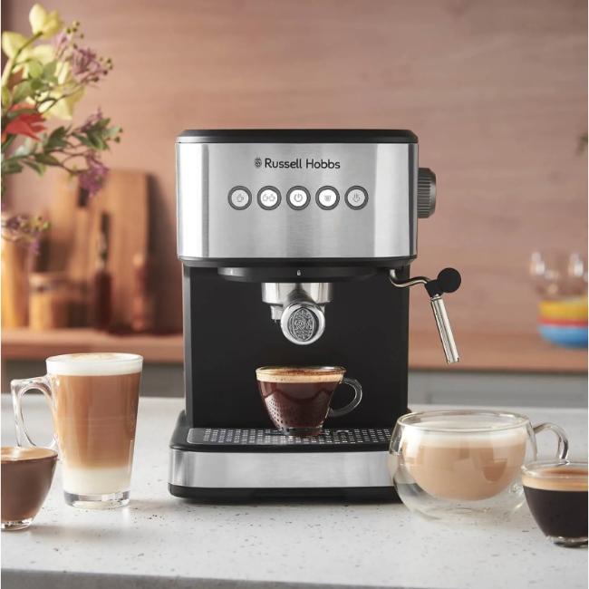Russell Hobbs Everyday Espresso Machine | Black & Silver | 28700 - Image 2