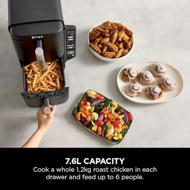 Ninja Double Stack 2 Drawer Air Fryer 7.6L | SL300UK - Image 5