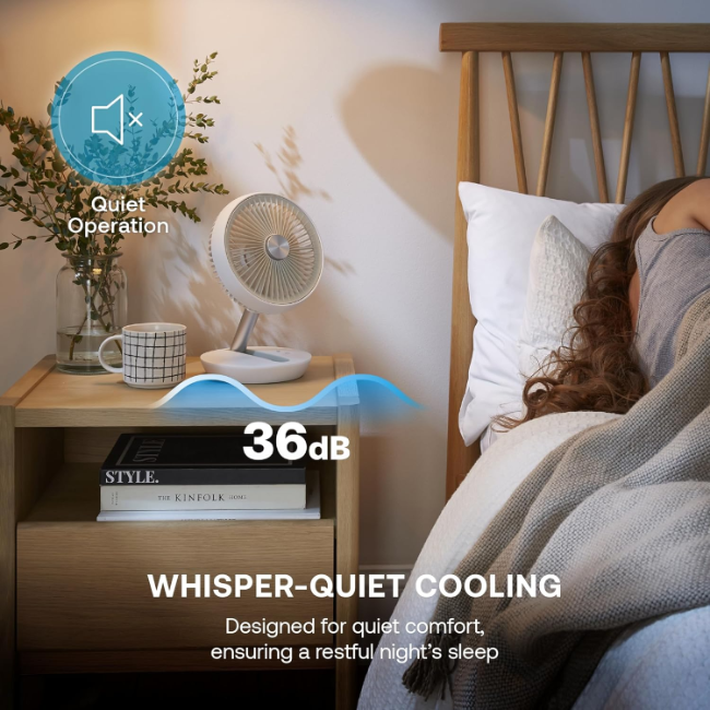 Dimplex Rechargeable Desk Fan | White | DXRCFN - Image 2