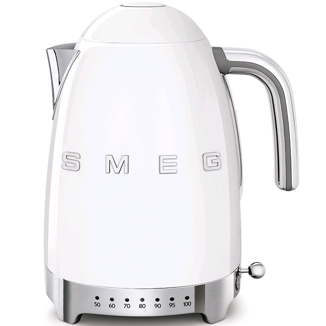 Smeg 50's Retro Style Variable Temperature Kettle | White KLF04WH Smeg 50's Retro Style Variable Temperature Kettle | White KLF04WH