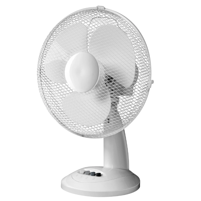 Daewoo 12" Oscillating Desk Fan | White | 859546