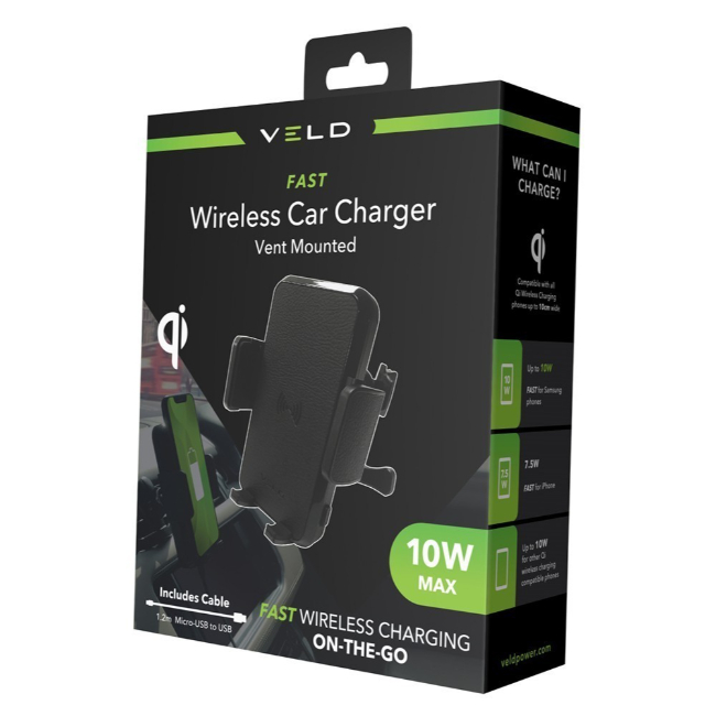 VELD Super Fast 10W QI Charger Car Vent Mounted Pad | VWC10ZB - Image 14