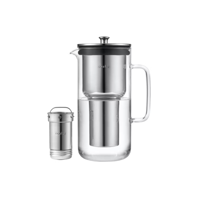 Aarke 1.18L Water Purifier Jug - Glass & Steel | A1120 Aarke 1.18L Water Purifier Jug - Glass & Steel | A1120