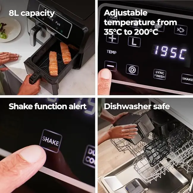 Kenwood kHealthy Dual Drawer Air Fryer | HFM20.000MB - Image 4