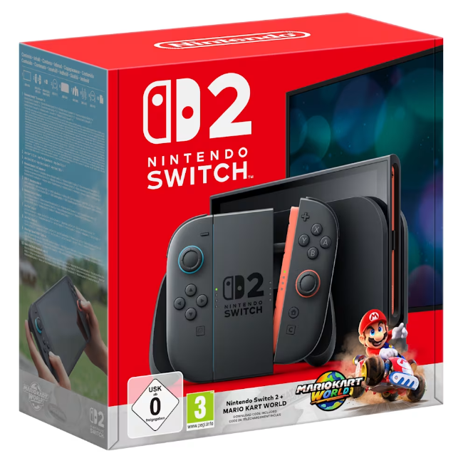 Nintendo Switch 2 + Mario Kart World - Red, Blue & Black | 10015921 Nintendo Switch 2 + Mario Kart World - Red, Blue & Black | 10015921