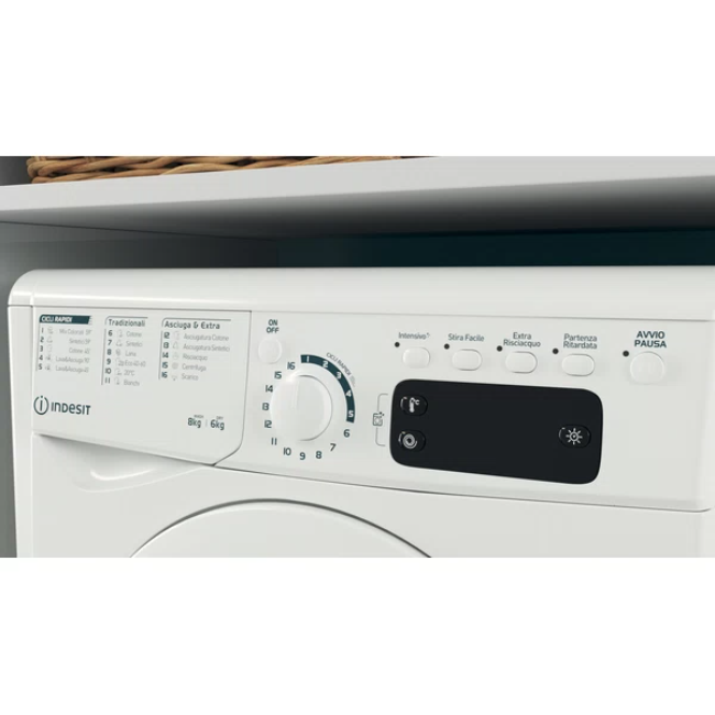 Indesit Washer Dryer 8kg/6kg 1400sp - White | EWDE861483W - Image 3
