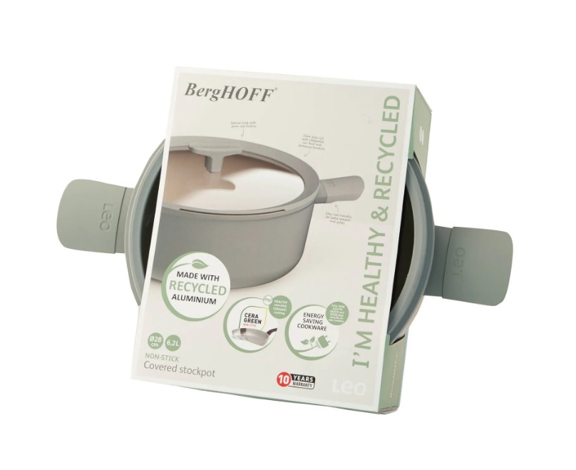 Berghoff Leo Covered Stockpot 28cm | Moonmist | 3950431 - Image 2 Berghoff Leo Covered Stockpot 28cm | Moonmist | 3950431 - Image 2