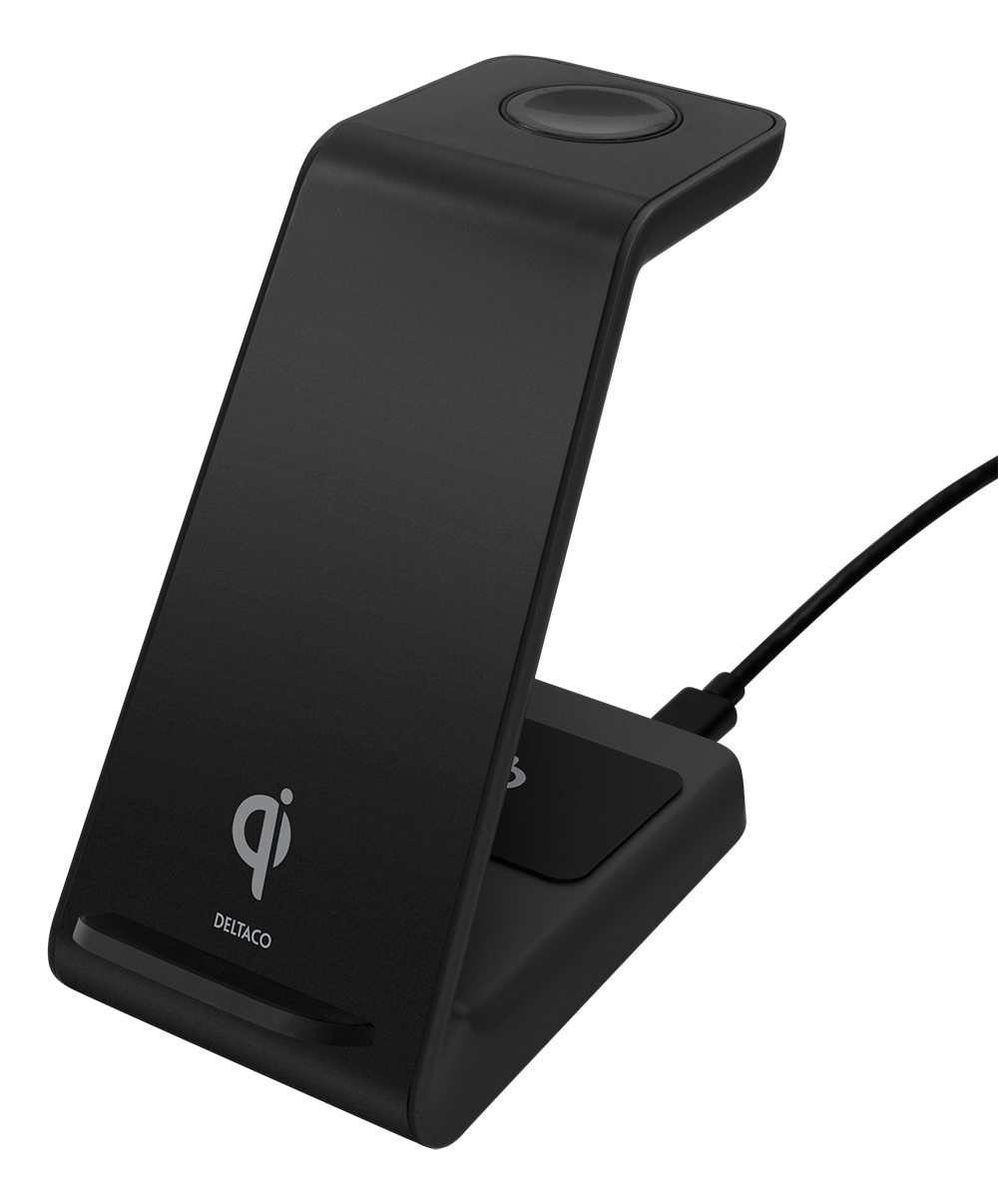 Deltaco 3-in-1 Wireless Charger - Black | QI1041 - Image 5