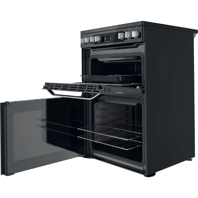 Hotpoint 60cm Cooker with Ceramic Hob - Black | HDM67V9HCB/U - Image 3 Hotpoint 60cm Cooker with Ceramic Hob - Black | HDM67V9HCB/U - Image 3