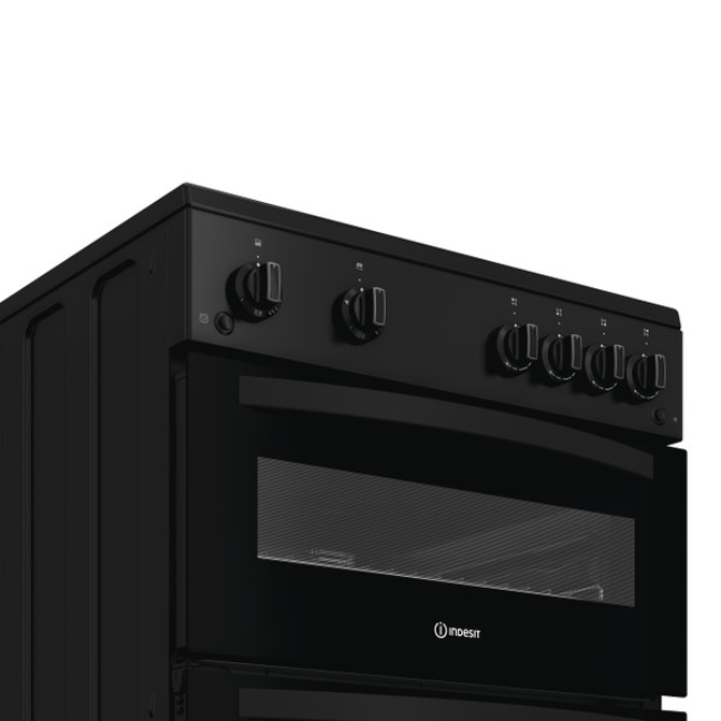 Indesit Gas Freestanding Double Cooker - Black | IDG6GB - Image 3